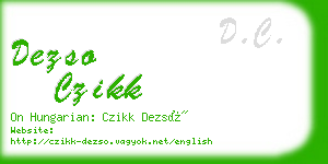 dezso czikk business card